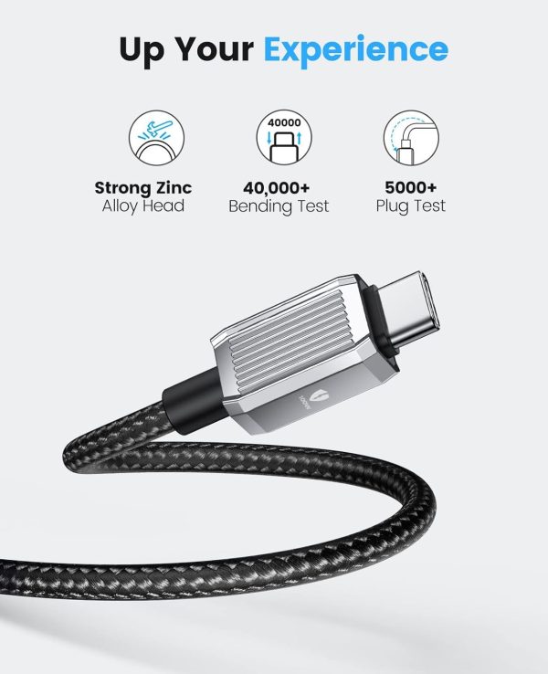 ORICO PD 5A 100W Fast Charging USB-C to USB-C Nylon-Braided Type C Connector Charger Cable with 480Mbps Data Transfer for iPhone 16 15 Plus Pro Max, iPad Pro Air, MacBook, Smartphones, Tablets & Computer Laptops | ORICO-GQZ100 Hot on Sale