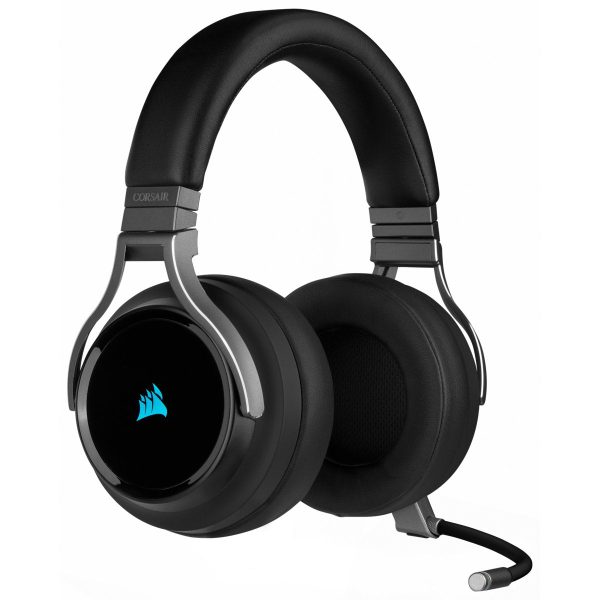 [CLEARANCE] CORSAIR Virtuoso iCUE RGB Wireless High Fidelity Gaming Headset Headphones w  7.1 Surround Sound, Detachable Broadcast-Grade Omnidirectional Microphone, Slipstream   USB & 3.5mm AUX Wired for PC Laptop and Consoles (Carbon) Supply