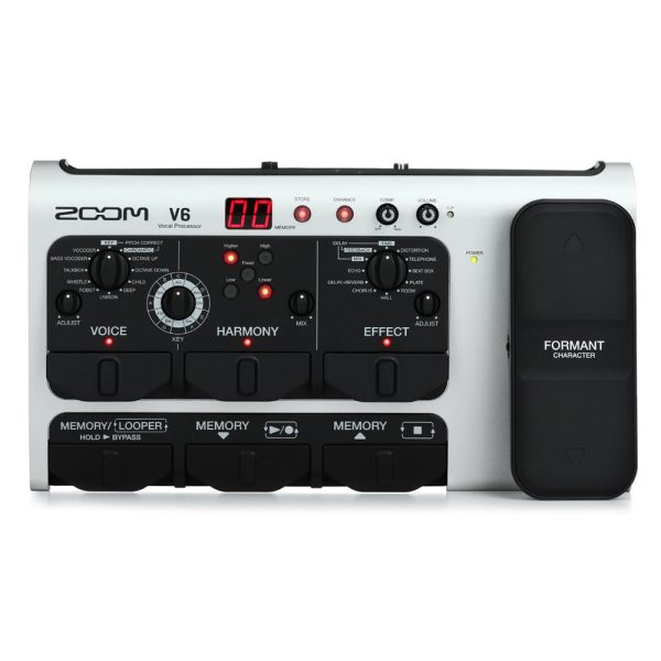 Zoom V6 Professional Vocal Effects Processor Pedal with 10 Studio Grade Effects, Built-In Compressor, Enhancer & Looper, USB 2.0 Audio Interface, XLR Microphone & 3.5mm Headphone Monitor Port for Recording Studio & Music Performance Discount