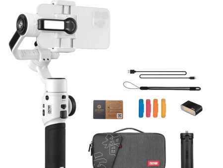 [CLEARANCE] Zhiyun SMOOTH 5S Combo 3-Axis Gimbal Stabilizer with Detachable Tripod, Bluetooth 4.2, Type-C, 2-Hour PD Charging, Quick-Switch Mode and Mobile App Support (White, Gray) Online now