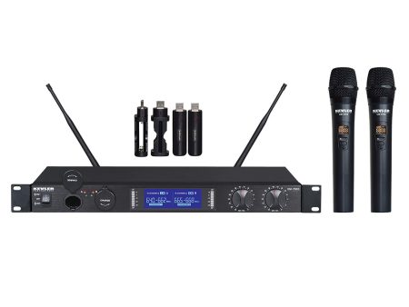 KEVLER UM-200S Dual UHF Wireless Handheld USB Rechargeable Microphone with Dual Antenna Receiving System, 2 Charging Ports, Digital LCD Display, Mountable 1U Rack, 32 Selectable Frequencies and AA Battery Holder For Sale